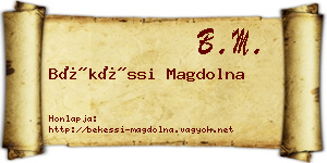Békéssi Magdolna névjegykártya