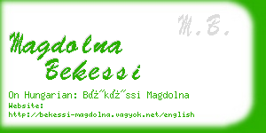 magdolna bekessi business card